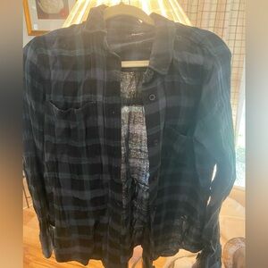 Madewell Black Plaid Shirt